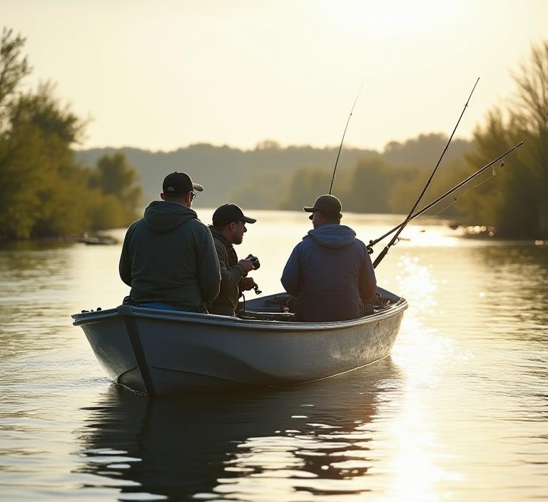 Vissers op het water bij Goirle